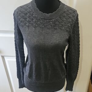 Liz Claiborne Charcoal Textured Women's Sweater